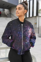 Colored Galaxy Female Bomber Jacket - Femstylo