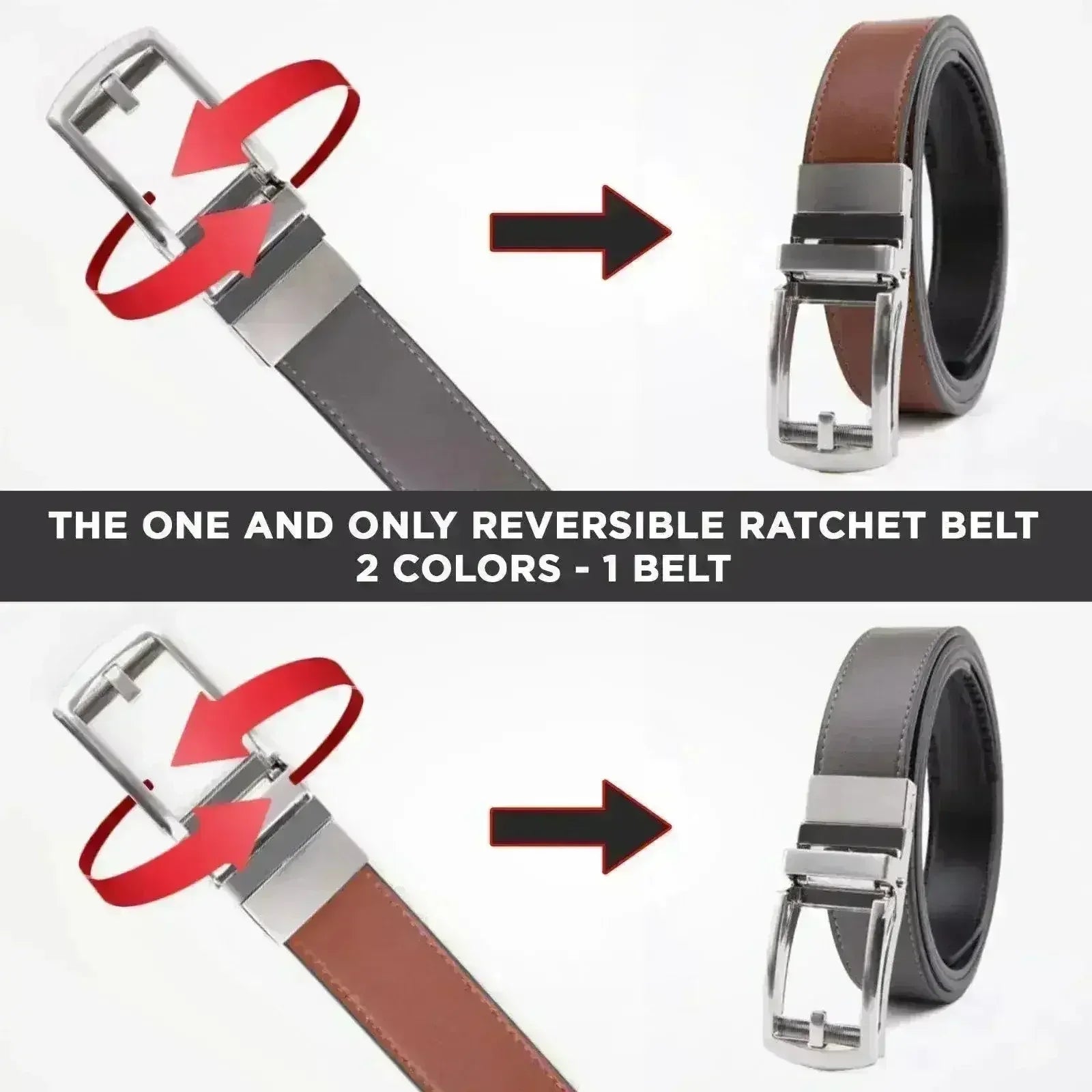 Patented Reversible Ratchet Belt 2 Colors (1 Belt) - Femstylo