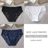 3PCS/Set Luxury Floral Embroidery Lace Panties Women Briefs Sexy Hollow Lingerie Female Underwear Ladies Breathable Underpants