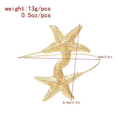 New Fashion Golden Alloy 2 Starfish Arm Bracelet for Women Summer Beach \Dance Party Cuff Bracelets Jewlery Accessories Gifts