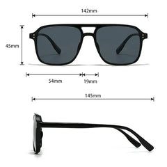SO&EI Fashion Double Bridges Square Rivets Women Sunglasses Retro Men Gradient Shades UV400 Sun Glasses