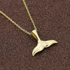 Dainty Gold Plated Mermaid Fish Tail Necklace For Women Summer Beach Jewelry Accessories