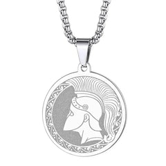 Mens Ancient Greek God Spartan Warrior Pendant Gladiator Necklace Women Mythology Spartan Helmet Charm Neck Chain Amulet Jewelry
