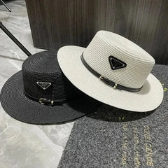 Summer Beach Hat Versatile Top Hats Belt Buckle Sun Protection Hat Korean Style Straw Hat for Women