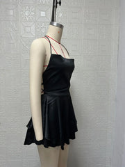 Women's Dress - 2025 Summer Sleeveless Slit Back Solid Mini Bodycon Dress Sexy Slimming Party Clubwear Beach Outfits, Dress