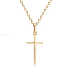 Luxury Zircon Cross Pendants Necklace Fashion Light Golden Silver Color for Men Women Jewelry Chain Accessory