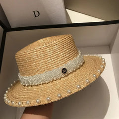 Straw summer hat French elegant ladies seaside travel sun hat Hepburn style wide brim hat 햇빛가리개 모자 모자