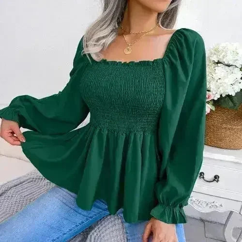 Loose Fit Chiffon Blouse - Elegant Polyester Top | Femstylo - Femstylo