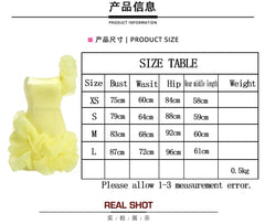 New fashion and sexy solid color wrapped chest dress, women's temperament decorative pleated ruffled edge party dress