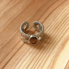 Vintage White Enamel Metal Irregular Shape Geometric Open Adjustable Ring for Women Girl Jewelry Birthday Gifts Anillo Hombre