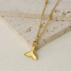 1Pc Temperament Fashion Summer Beach Blue Marine Life Sea Horse Shell Turtle Mini Fish Bead Necklace Classic Clavicle Chain