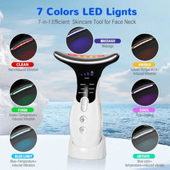7 Colors Anti Wrinkle Facial Massager Neck Face Beauty Device Skin