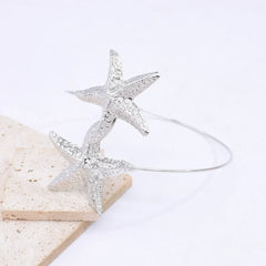 New Fashion Golden Alloy 2 Starfish Arm Bracelet for Women Summer Beach \Dance Party Cuff Bracelets Jewlery Accessories Gifts