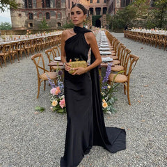 Backless Lace-Up Maxi Dress | Ribbon Sleeveless Evening Gown - Femstylo