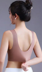 L-5XL Women Large Bra Push Up Ice Silk Seamless upper Bralette Lace Wireless Summer Bras Plus Size Top Lingerie Underwear 15019