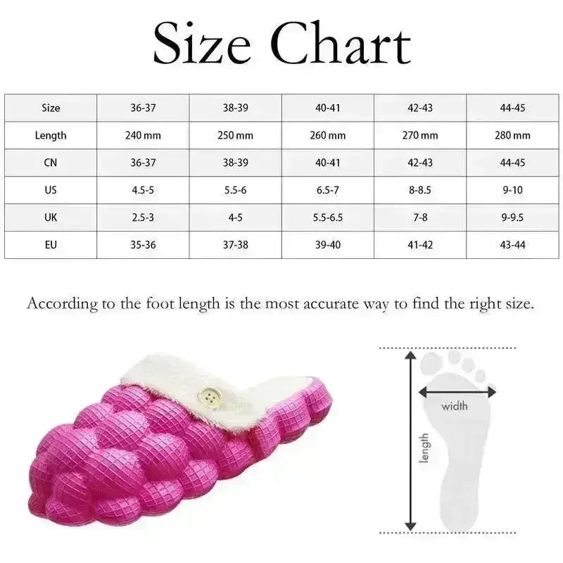 Non-slip Warm Cotton Bubble Slides for Home - Femstylo