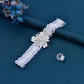 TOPQUEEN ST40 Sexy Lace Flower Thigh Ring Crystal Beaded Pearls Wedding Garter Belt Bridal Cosplay Fashion Stocking Ring