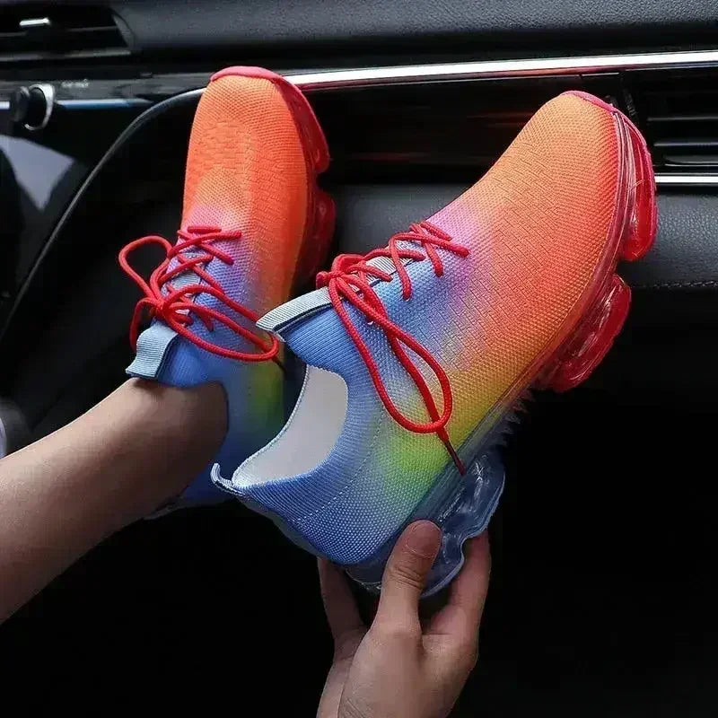 Fashion Mesh Cozy Running Sport Shoes Women Lace Up Sneakers - Femstylo