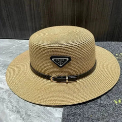 Summer Beach Hat Versatile Top Hats Belt Buckle Sun Protection Hat Korean Style Straw Hat for Women