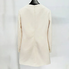 TWOTWINSTYLE Patchwork Diamond Dresses For Women Round Neck Long Sleeve High Waist Loose Mini Dress Female Fashion Clothing 2024