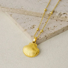 1Pc Temperament Fashion Summer Beach Blue Marine Life Sea Horse Shell Turtle Mini Fish Bead Necklace Classic Clavicle Chain