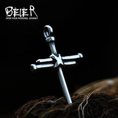 Beier 2022 New Creative Design Jesus Cross Pendant For Men Punk Hip Hop Skull Christian Jewelry Wholesale