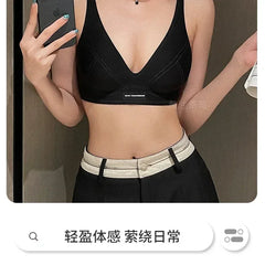 MOYISU Lingerie Women's Summer Traceless Small Bra Pull Together No Underwire Jelly Bar Soft Support Tuck Back Bra Cover