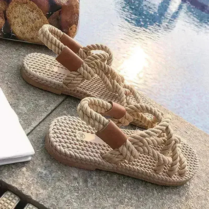 Braided Rope Sandals - Femstylo