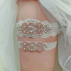 K03 2 PCS Sexy Lace Flower Crystal Pearls Wedding Garter Belt Thigh Ring Bridal Leg Garter Stocking Garter Belt Girl Women