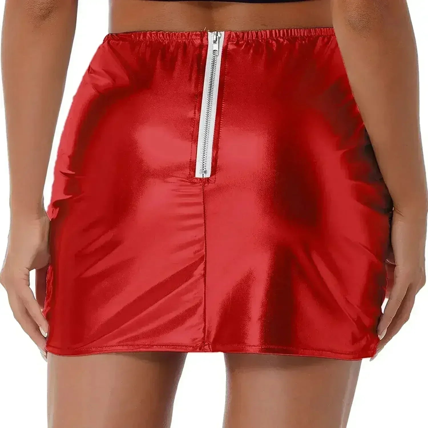 Womens Metallic Shiny Skirts Winter Warm A-Line Mini Skirt - Femstylo