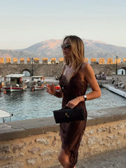 Women’s Asymmetrical Sling Dress - V-Neck Party Wear Spring 2025