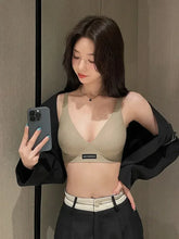 MOYISU Lingerie Women's Summer Traceless Small Bra Pull Together No Underwire Jelly Bar Soft Support Tuck Back Bra Cover