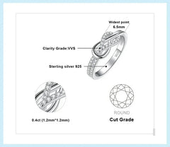 JewelryPalace New Arrival Infinity Love Knot Gemstone 925 Sterling Silver Statement Ring for Woman Fashion Classic Fine Jewelry