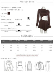 Whatiwear Hollow Waistless Dress Women Skew Collar Off Shoulder Full Sleeve Rings Patchwork Ruched Elegant Fashion Mini Bodycon