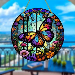 Enchanting Hummingbird Suncatcher – Vibrant Stained Glass Window Hanging Decor
