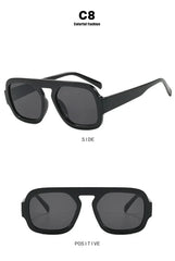 DOHOHDO 2025 Fashion Square Sunglasses Women New Retro Black Brown Thick Frame Pilot Sun Glasses Woman Chic Polygon Shades UV400