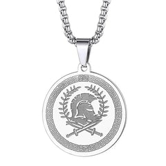 Mens Ancient Greek God Spartan Warrior Pendant Gladiator Necklace Women Mythology Spartan Helmet Charm Neck Chain Amulet Jewelry