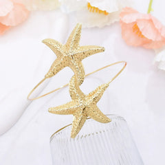 New Fashion Golden Alloy 2 Starfish Arm Bracelet for Women Summer Beach \Dance Party Cuff Bracelets Jewlery Accessories Gifts