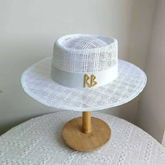 Summer Straw Hat 2024 New Flat Top French Straw Hat Elegant Women's Outdoor Vacation Sun Hat Summer Hat 모자 gorras beach