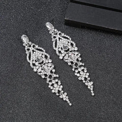 Trend Crystal Drop Earrings – Elegant Long Dangle For Bridal | Femstylo