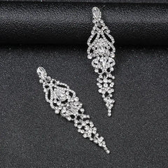 Trend Crystal Drop Earrings – Elegant Long Dangle For Bridal | Femstylo
