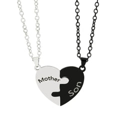 Father Mom Son Daughter Family Necklace Love Heart Puzzle Pendant Necklace Stainless Steel Jewelry for Women Mother's Day Gift