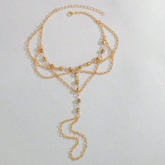 Boho Beaded Anklet for Women - Summer Beach Toe Bracelet, 22+5cm