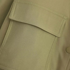 TRZA Women Fashion With Pockets Bomber Jacket Coats Vintage Long Sleeve Front Button Casual Female Outerwear Chic Tops