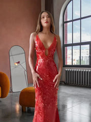 Sexy Women Maxi Dresses Elegant Sequins Sleeveless Female Long Dress Fashion Solid Deep V Neck Ladies Party Robe Dress