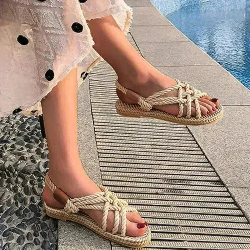 Braided Rope Sandals - Femstylo