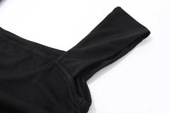 Ruched Bodycon Maxi Dress | Y2K Square Neck Slip Dress -femstylo