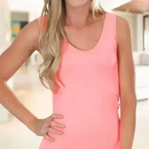 Truly Contagious Extra Long Layering Scoop Back Tank Top - Femstylo