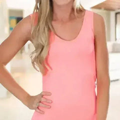 Truly Contagious Extra Long Layering Scoop Back Tank Top - Femstylo