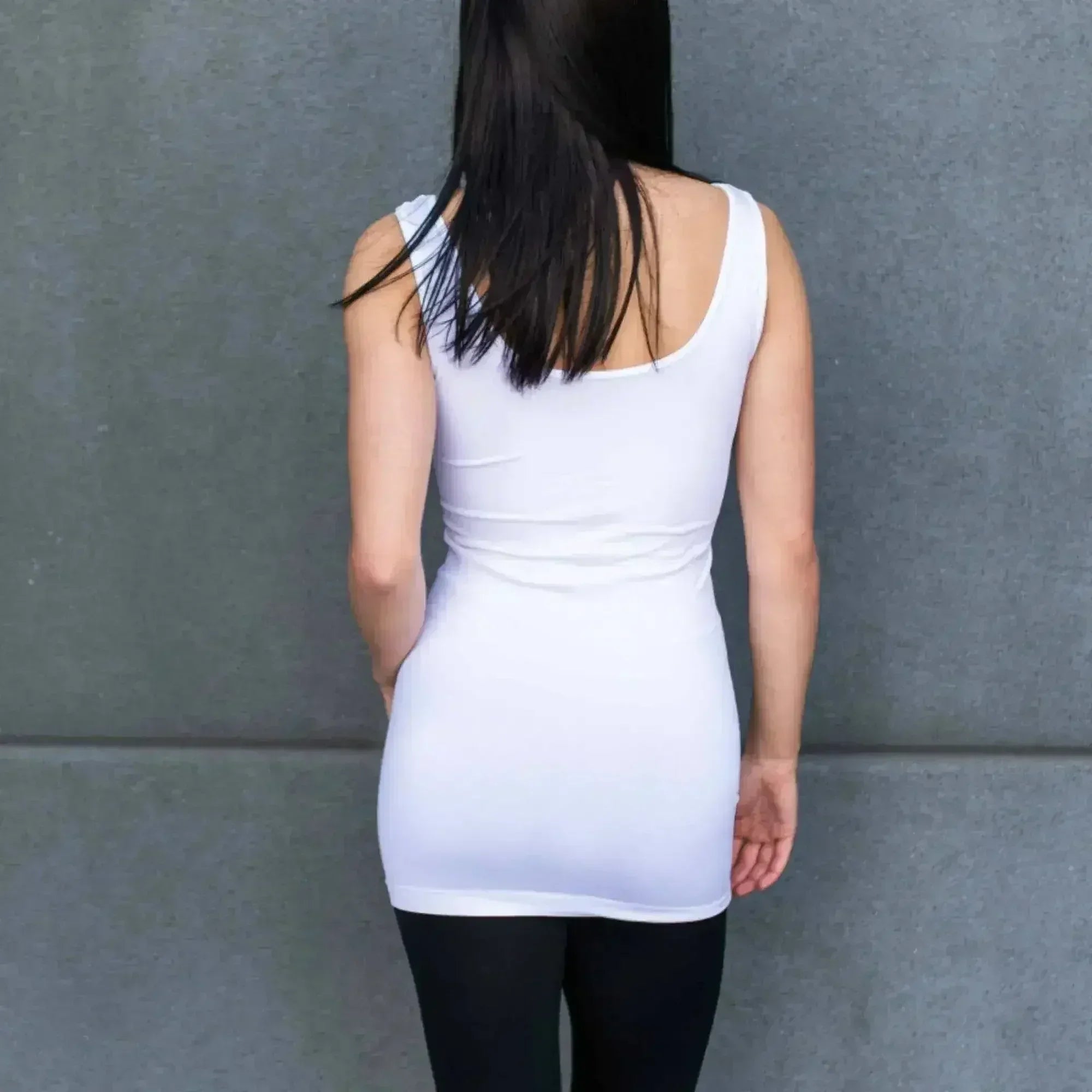 Truly Contagious Extra Long Layering Scoop Back Tank Top - Femstylo